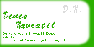 denes navratil business card