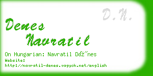 denes navratil business card